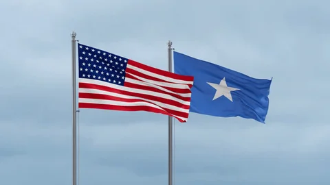 Flags of the United States and Somalia